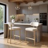 Aurea Barstools Set of 2 – Light Gray Fabric Seat 39.8" H, Powder-Coated Steel with Ergonomic Footrest by Zuo Modern - 4 of 4