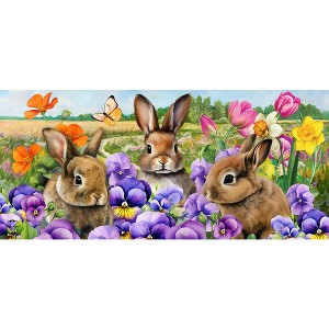 Briarwood Lane Spring Spring Bunny Trio Mini Mat 22x10 Indoor Outdoor For Spring Doormat - 1 of 2