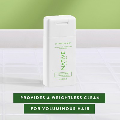 Native Travel Size Vegan Cucumber &#38; Mint Natural Volume Conditioner, Clean, Sulfate, Paraben and Silicone Free - 3 fl oz