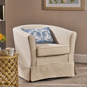 Christopher Knight Home Cecilia Modern Swivel 28.75" Barrel Club Chair - 1 of 4