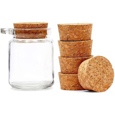 Juvale 6 Pack Size #28 Tapered Cork Plugs for Jars and Bottles for Arts and Crafts (2.1 x 1.88 x 0.94 in)