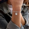 Ross-Simons Italian Sterling Silver "Made in Italy" Lock Charm Paper Clip Link Bracelet - 2 of 3