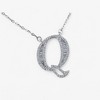 Anna-Kaci Silver Tone Initial Letter Pendant Necklace with Crystal Rhinestone Accents - 2 of 4