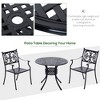NicBex 33" Outdoor Dining Table,Round Aluminum  Patio Table with Black Frame and Umbrella Hole for 2 to 4 Chairs,Outdoor Furniture,Black - 4 of 4