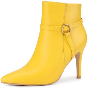 Perphy Women's Pointy Toe Buckle Strap Stiletto Heel Ankle Boots - 1 of 3