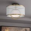 Possini Euro Design Carlyn Modern Art Deco Ceiling Light Semi Flush Mount  Fixture 14 Wide Warm Brass Black Orb Organza Drum Shade For Bedroom  Kitchen : Target