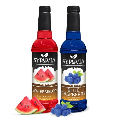 Syruvia Coffee Flavors Variety Pack: Blue Raspberry & Watermelon 25.4 fl oz Syrup