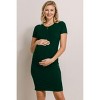 Hello Miz Ribbed Bodycon Short Sleeve Round Neck Maternity Dress - 2 of 3