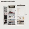 FONTOI Jewelry Armoires, Wall Mount Mirror Jewelry Cabinet with Compartments, Hanging Full Length Mirror with Secure Lock, White, 5.71"x16.14"x42.52" - 4 of 4