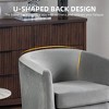 NicBex Velvet Accent Chair with Ottoman,Modern Barrel Chair Armchair with Seat Cushion,Accent Chairs for Living Room,Bedroom,Office,Apartment - 3 of 4