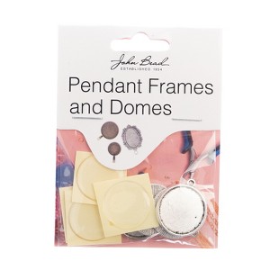 John Bead Must Have Findings Metal Antique Silver 22mm Round Pendant Frames for Jewelry Making Findings, 4 Pieces - 1 of 4