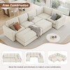121"W Modular Sectional Sofa Couch, Sofa Bed with Two Movable Ottomans for Living Room -ModernLuxe - 4 of 4