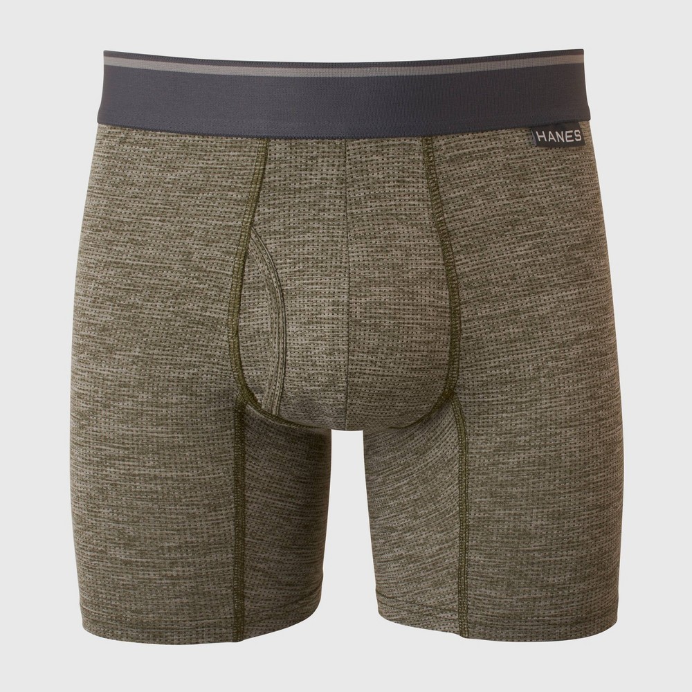 Size Small Hanes Premium Men's Breathable Mesh Comfort Flex Fit Boxer Briefs - Green 