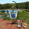 Sunnydaze Large Tufted Victorian Hammock Chair Swing with C-Stand - 300 lb Weight Capacity - 2 of 4