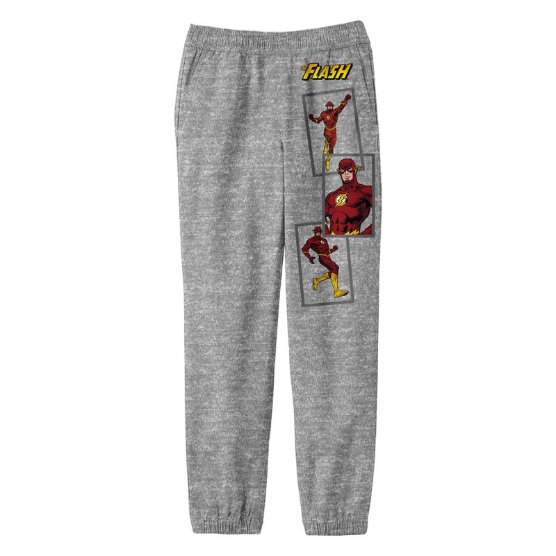 The Justice League The Flash Multi Character Youth Heather Gray Sweat Pants, 1 of 3
