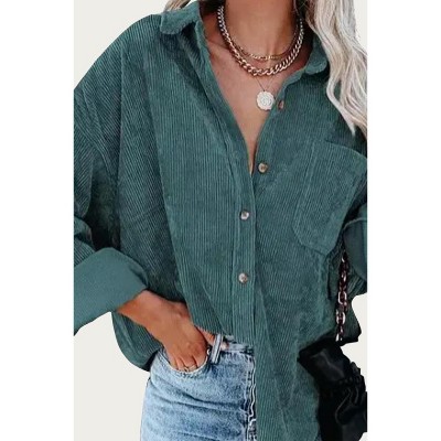 Women's OVERSIZED CORDUROY SHIRT JACKET - Melody Fashion