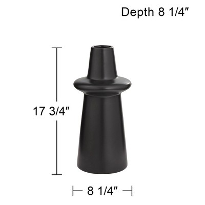 Modern Matte Black Ceramic 21" Decorative Table Vase
