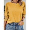 Women's Soft Everyday Top Classic Short Sleeve Shirt, Effortless Casual Style - 2 of 4