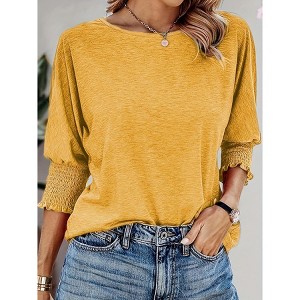 Women's Soft Everyday Top Classic Short Sleeve Shirt, Effortless Casual Style - 1 of 4