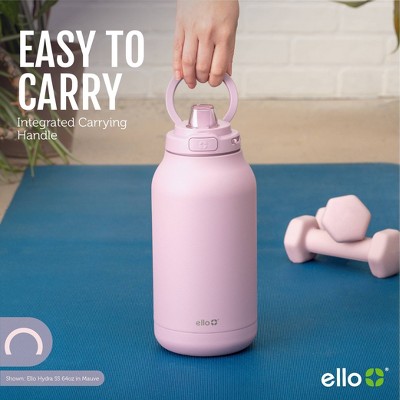 Ello 64oz Hydra Stainless Steel 1/2 Gallon Jug - Black: Portable Water Jug, Dishwasher-Safe, Cold Beverages