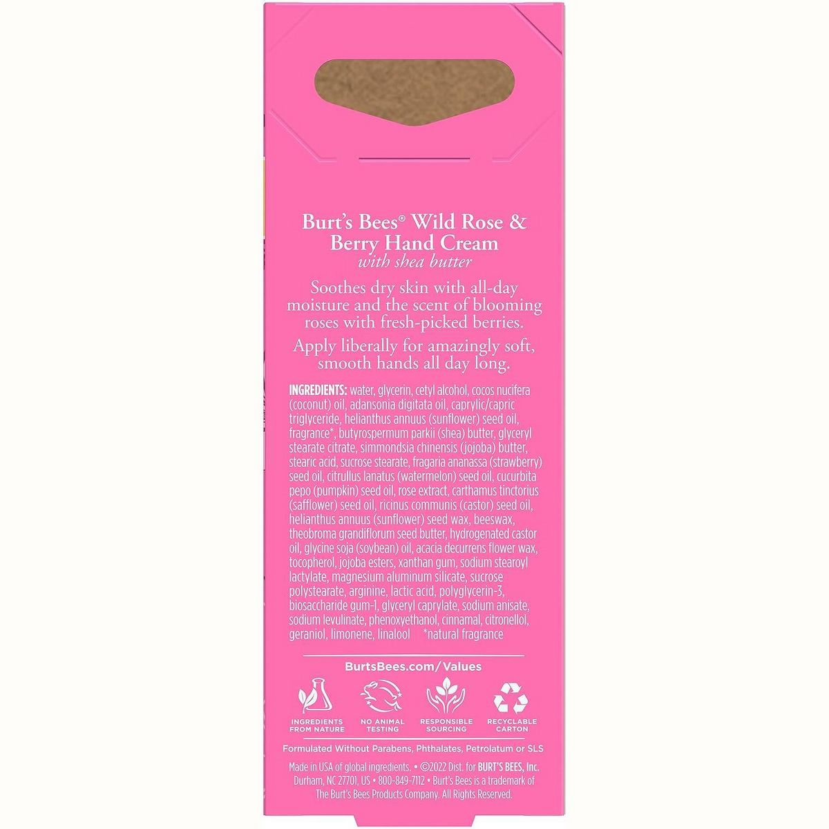 Burts Bees Wild Rose and Berry Hand Cream with Shea Butter for Dry Hands, 1 oz - thumbnail 3