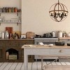 Costway 6-Light Orb Chandelier Rustic Vintage Ceiling Lamp w/Bronze Finish Light Fixture - 4 of 4