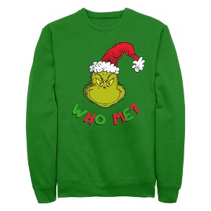 Men's Dr. Seuss Christmas The Grinch Who Me Sweatshirt - 1 of 4