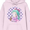 Dragon Ball Z Classic Bulma With Checkered Background Women's Pink Graphic Hoodie - 2 of 2