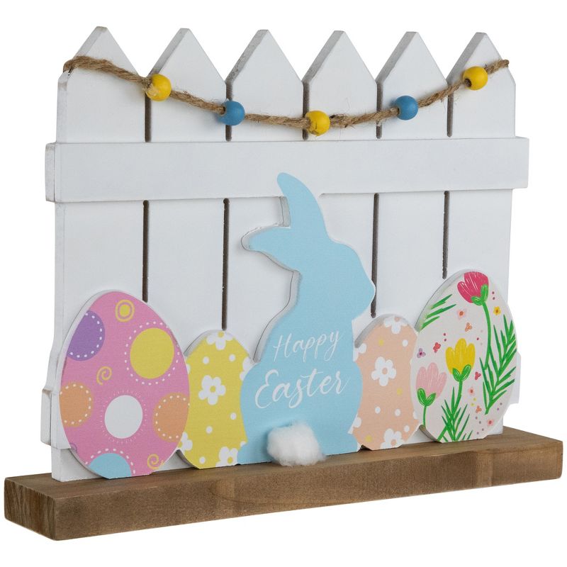 Northlight Happy Easter Bunny with Picket Fence Decoration - 11.75", 4 of 8