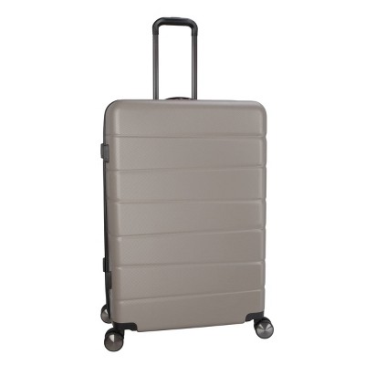 Skyline Hardside Large Checked Spinner Suitcase - Oxford Tan: Telescoping Handle & 8 Wheels ‼️has scratches on the outside ‼️