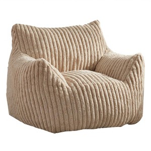 Itopfox Giant Plush Fluffy Bean Bag Chair with Armrests, Comfy Lazy Couch Sofa for Bedroom, Living Room, Reading - 1 of 4