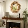 BEAUTYPEAK Round Sunflower Wall Mirror,Boho Wall Decor, Vanity or Bathroom Mirror - 2 of 4