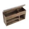 Shoe Bench with Padded Cushion, Shoe Storage Bench with 2 Tier Open Shoe Shelf - 4 of 4