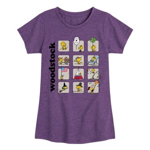 Girls' - Peanuts - Woodstock Months Fitted Short Sleeve Graphic T-Shirt - 1 of 4