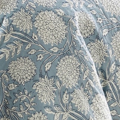 Adare Blue Cotton Twin/Twin XL Duvet Cover Set