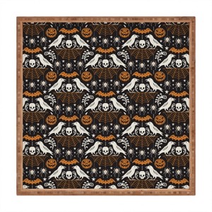 Heather Dutton All Hallows Eve Black Orange  Square Bamboo Tray - Deny Designs - 1 of 2