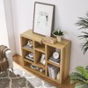 Cube Bookshelf 3 Tier Mid-Century Rustic Brown Modern Bookcase, Retro Wood Bookshelves Storage Organizer Shelf, Living Room, Office - 4 of 4