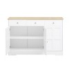 Racxily Kitchen Buffet Storage Cabinet with Arched Design - White Sideboard with Door, Drawer-Versatile Pantry Organization - 4 of 4
