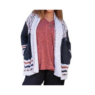 Women's Printed Long Sleeve Knitted Sweater - Plus - On The Plus Side