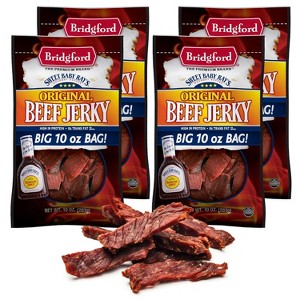 Bridgford Sweet Baby Ray’s Beef Jerky Original 10 oz  - High Protein Healthy Ready-to-Eat Beef Jerky for Your Dietary Preferences - 1 of 4