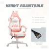 YOOCOZZ Gaming Chair with Footrest,Headrest and Lumbar Support-Pink and White - 4 of 4
