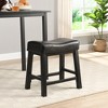 eHemco Heavy-Duty Padded Faux Leather Saddle Seat Metal Kitchen Bar Stools, 18.9 Inches - 2 of 4