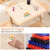 homfan Modern Kids Table,1 Table and 4 Chairs Set with Non-Slip Legs&Organizer Graffiti Desktop,Preschool Activity Kids Desk for Ages 2-10 - 4 of 4