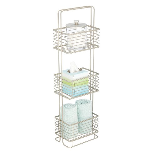 Mdesign Tall Standing Bathroom Shelf Holder Rack - 3 Metal Wire Baskets :  Target