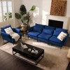 Modern Fabric Loveseat with Solid Wood Frame and High Legs – Stylish and Comfortable for Home & Office - 2 of 4