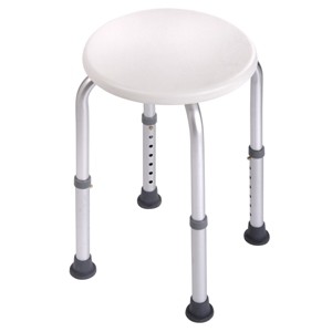 Infurnic Accent Chairs, Bath Chair Armrest without Backrest with Adjustable Height, Round Chair for Bathroom, White, 13"*12.4"*14.3" - 1 of 4