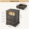 Vlsrka LED 3-Drawer Nightstand with Charging Station,Brown - 4 of 4
