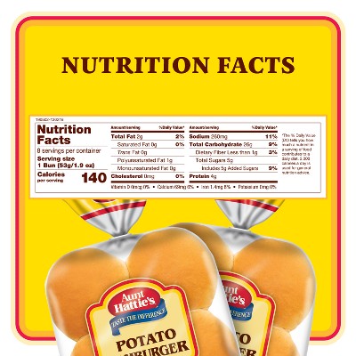 Aunt Hattie's Potato Ham Buns - 15oz/8ct