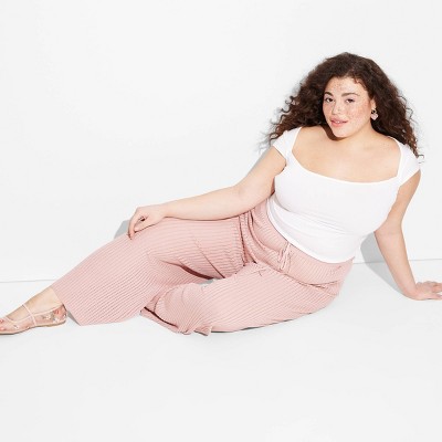 Women's Open Work Pointelle Wide Leg Pants - Wild Fable™