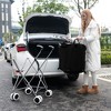 Costway Folding Shopping Cart Utility w/ Water-Resistant Removable Canvas Bag Black\Blue - 2 of 4